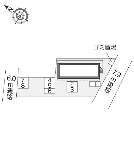 ★手数料０円★加須市旗井　月極駐車場（LP）